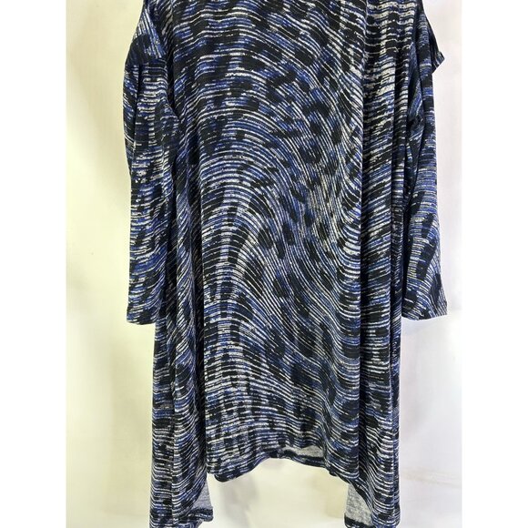 Clara Sun Woo Geometric Cold Shoulder Slinky Tunic Shirt Artsy - Picture 3 of 8